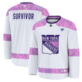New York Rangers Fanatics Hockey Fights Cancer Survivor Practice Jersey - White