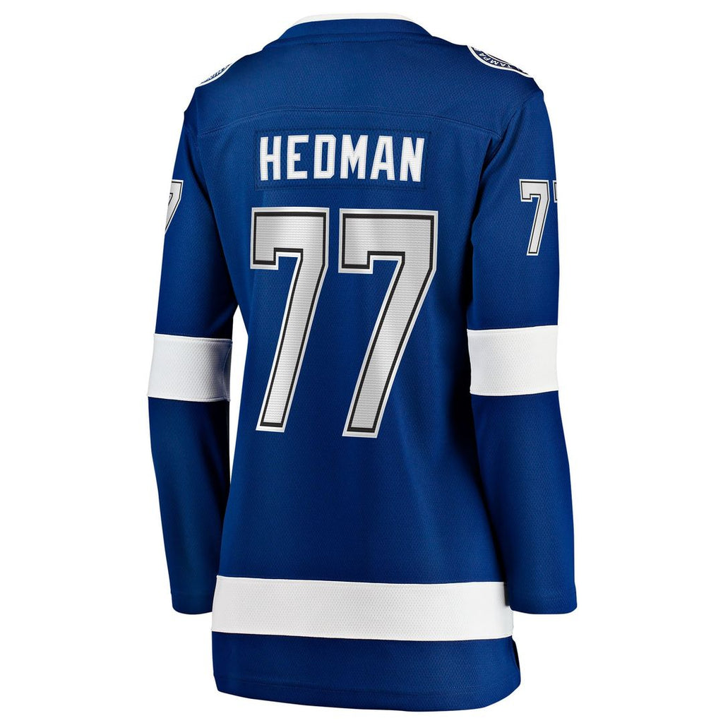 Victor Hedman Tampa Bay Lightning Fanatics Women's Home Captain Patch Breakaway Jersey - Blue