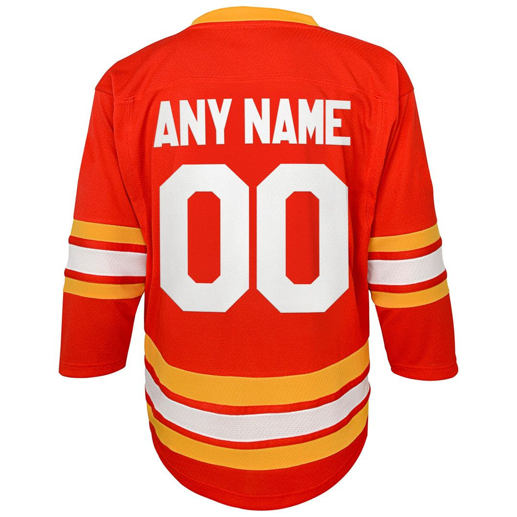 Calgary Flames Youth Home Replica Custom Jersey - Red