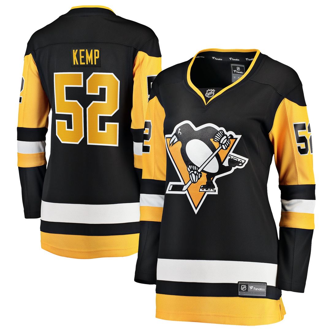 Philip Kemp Pittsburgh Penguins Fanatics Women's Home Breakaway Jersey - Black