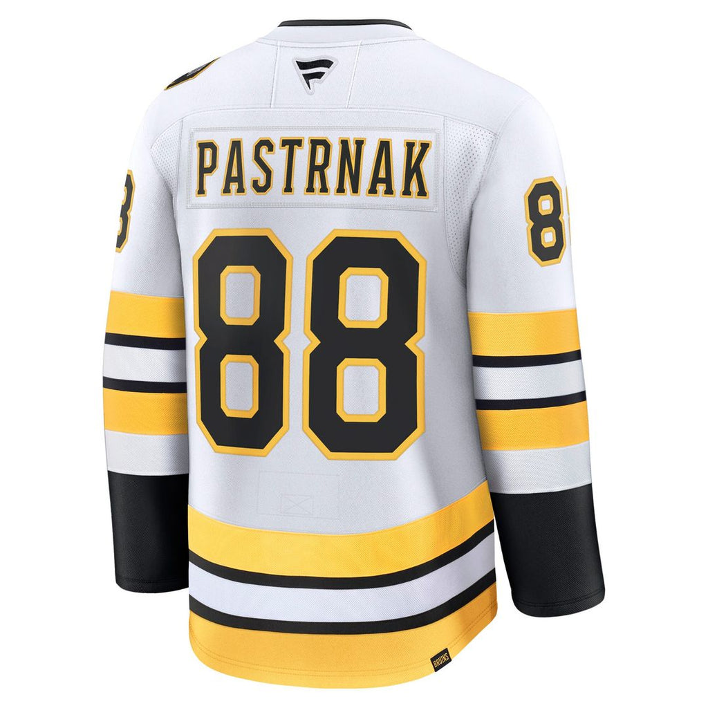 David Pastrnak Boston Bruins Fanatics Away Premium Player Jersey - White