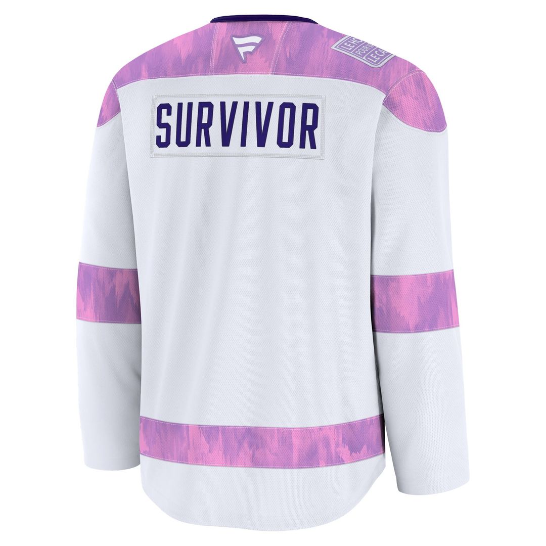 Los Angeles Kings Fanatics Hockey Fights Cancer Survivor Practice Jersey - White