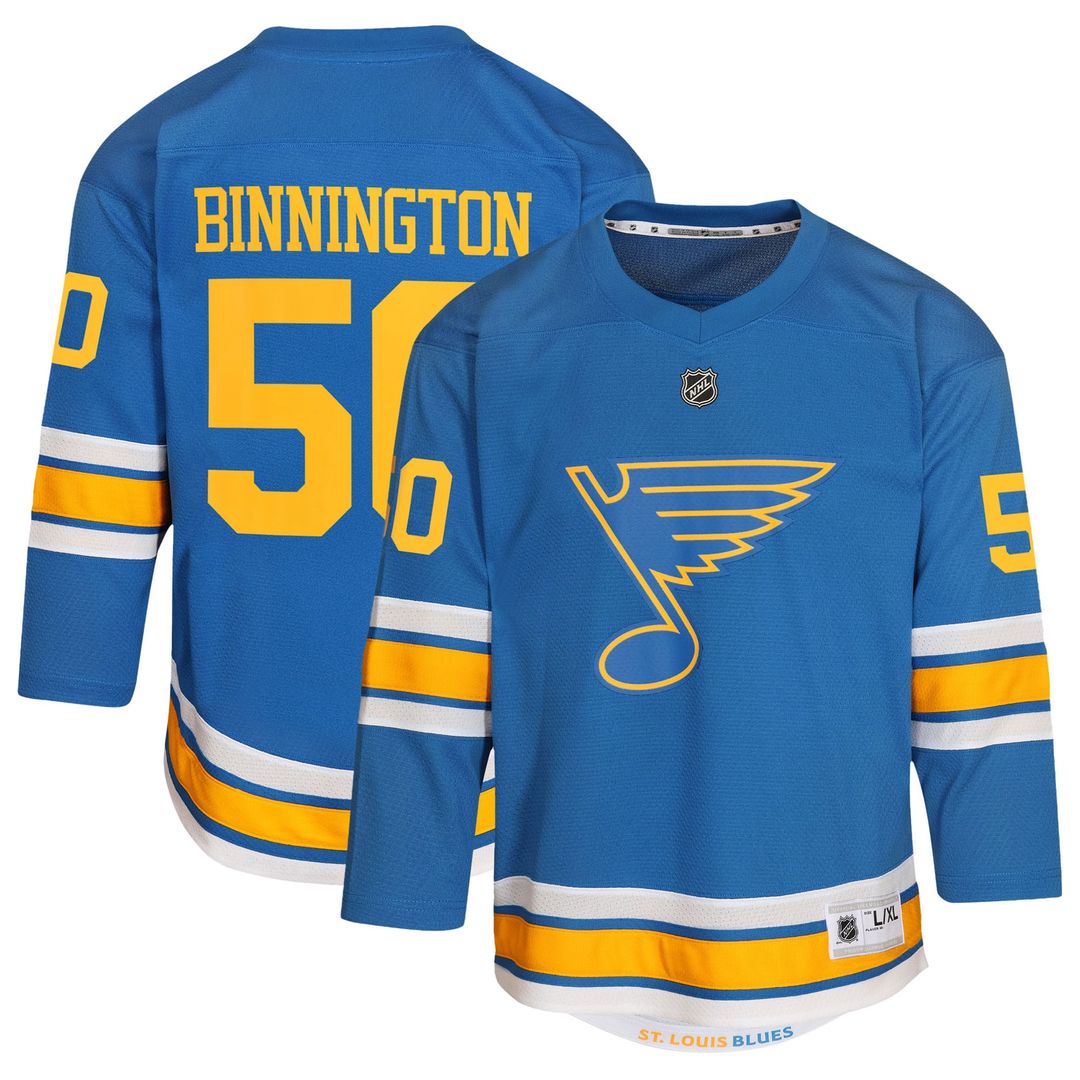 Jordan Binnington St. Louis Blues Youth Away Replica Player Jersey - White