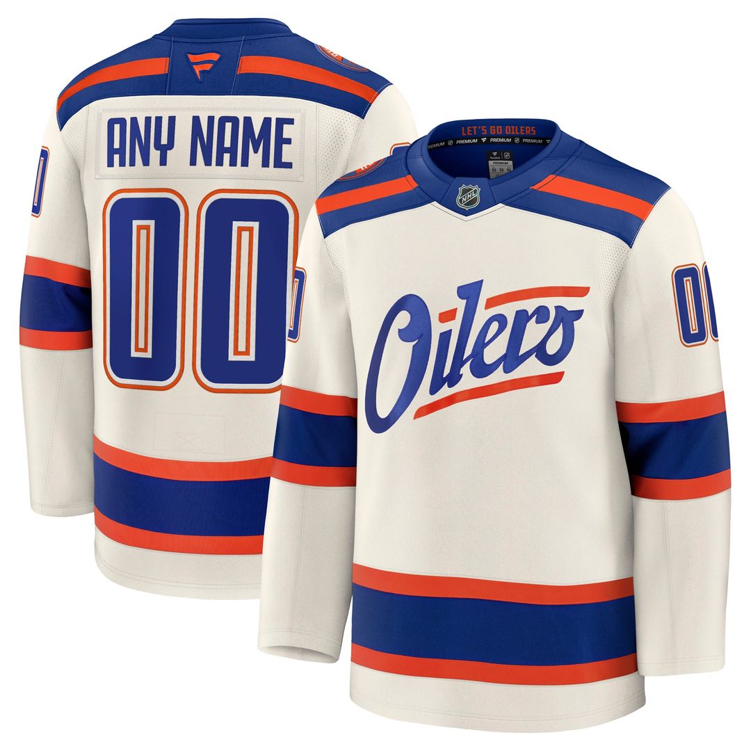 Edmonton Oilers Fanatics Away Premium Custom Jersey - White