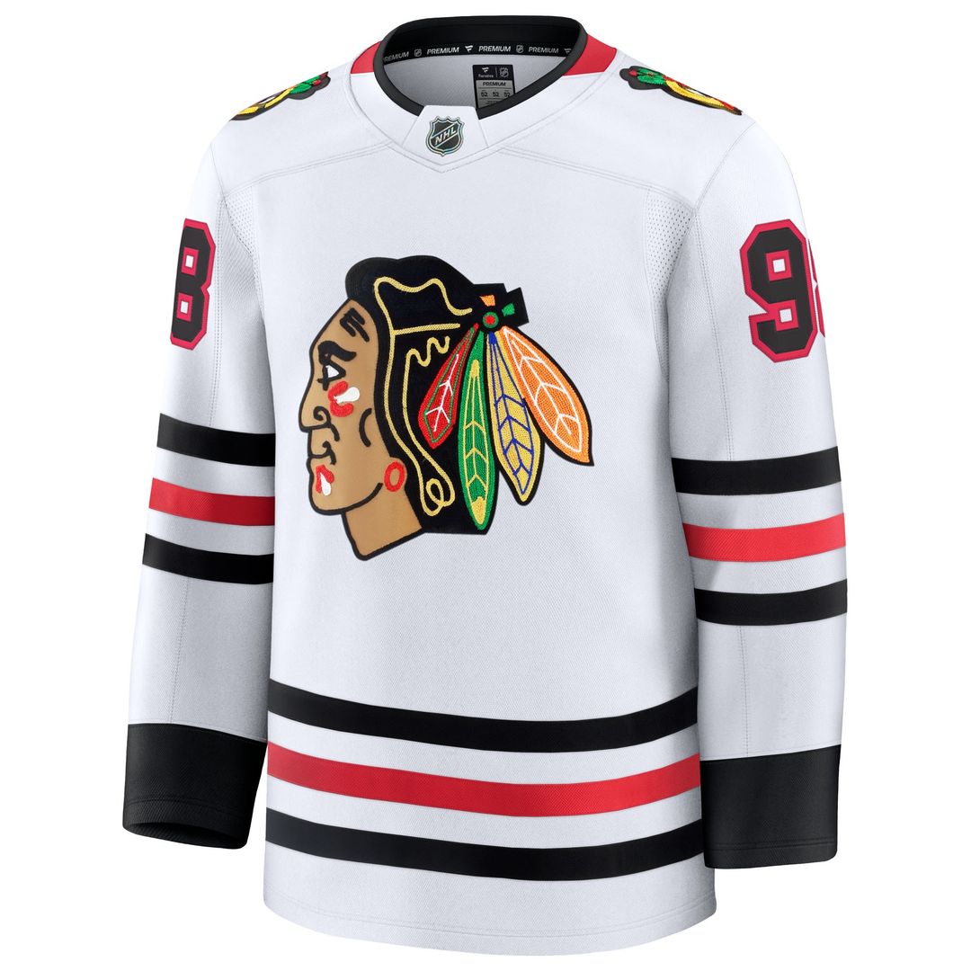 Connor Bedard Chicago Blackhawks Fanatics Away Premium Jersey - White