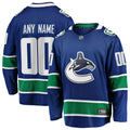 Vancouver Canucks Fanatics Home Team Breakaway Custom Jersey - Blue