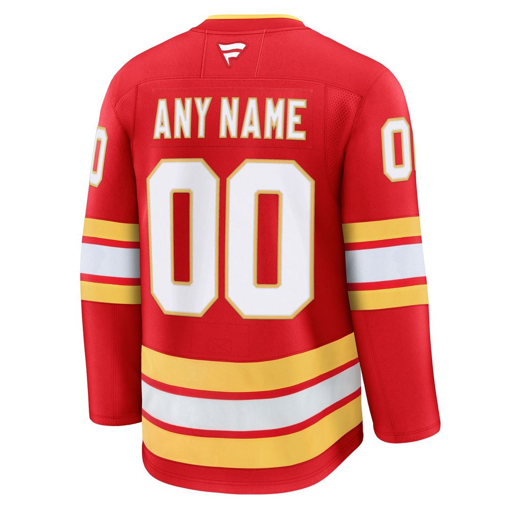 Calgary Flames Fanatics Home Premium Custom Jersey - Red