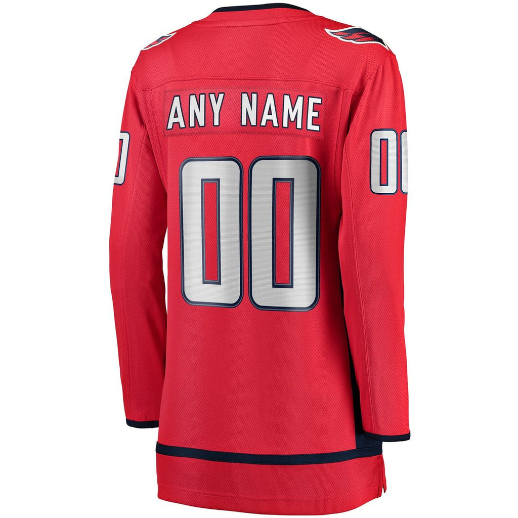 Washington Capitals Fanatics Women's Home Breakaway Custom Jersey - Red