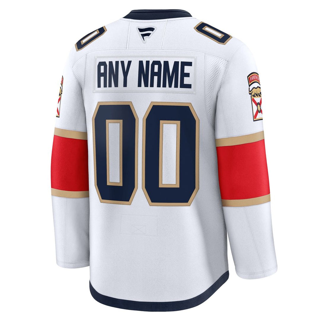 Florida Panthers Fanatics Away Premium Custom Jersey - White