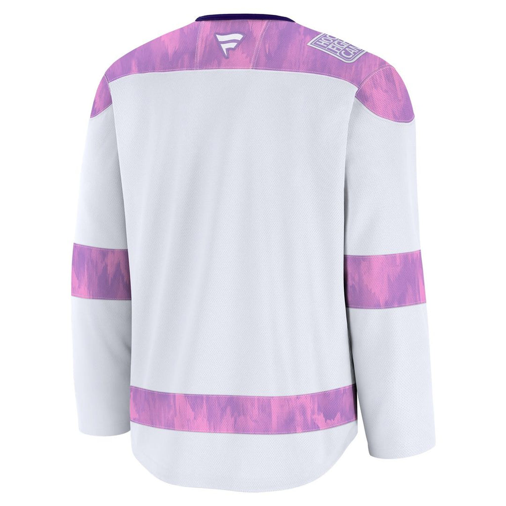 Los Angeles Kings Fanatics 2024 Hockey Fights Cancer Practice Jersey - White