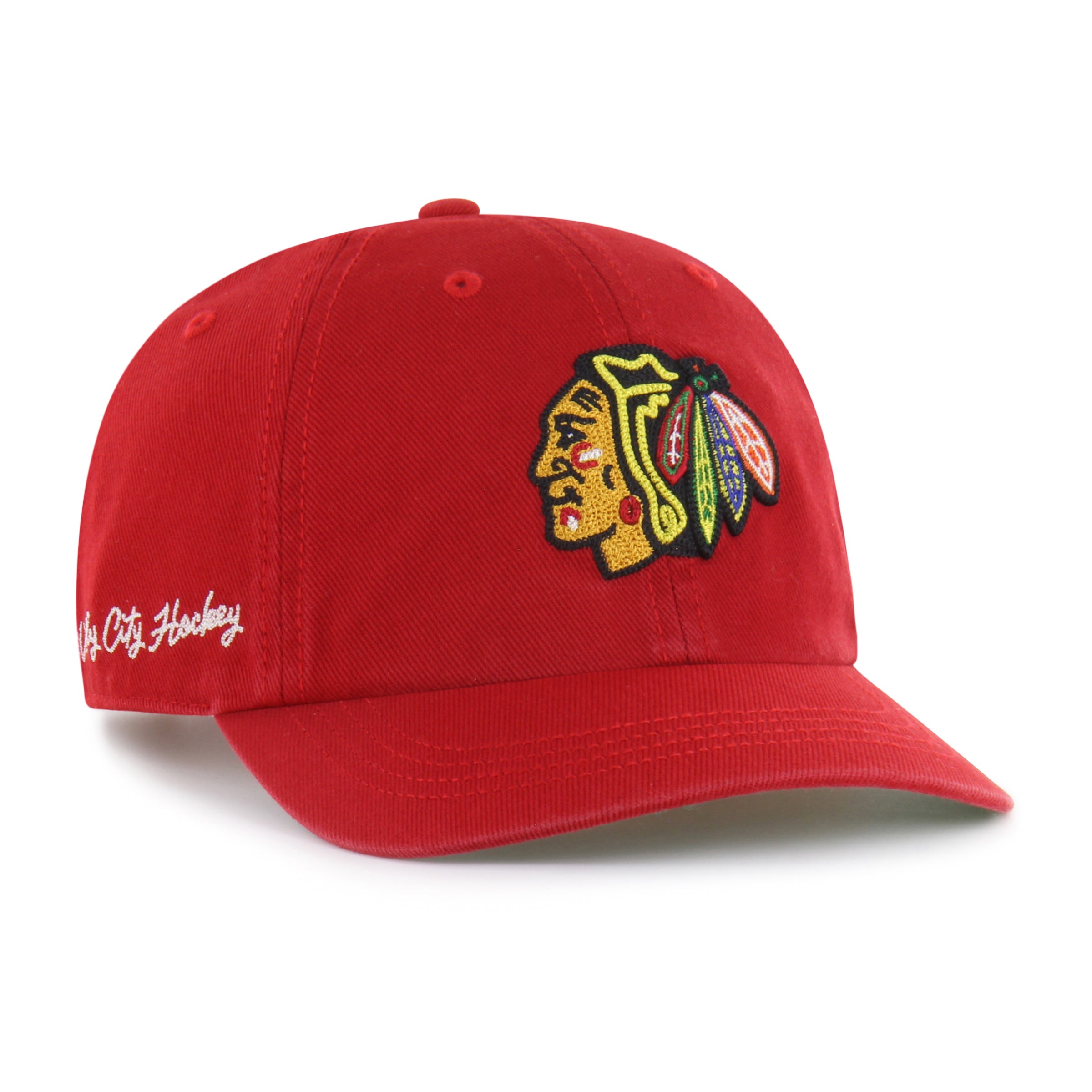 CHICAGO BLACKHAWKS CHAIN SIDE STITCH '47 CLEAN UP SHORT VISOR