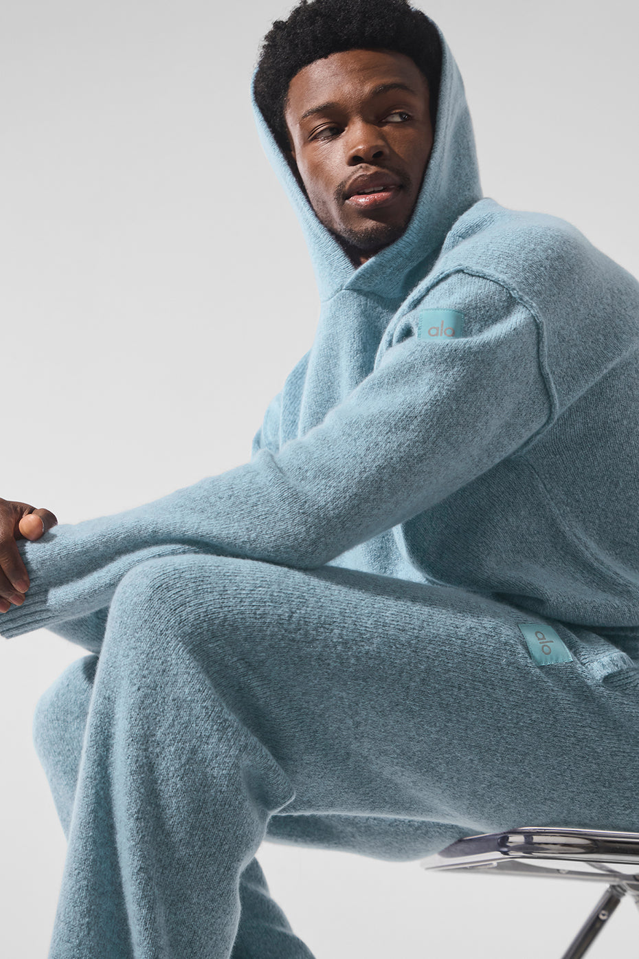 Wool Cashmere New Class Hoodie - Celestial Blue Granite Heather