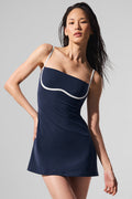 Airbrush Streamlined Dress - Navy/Ivory