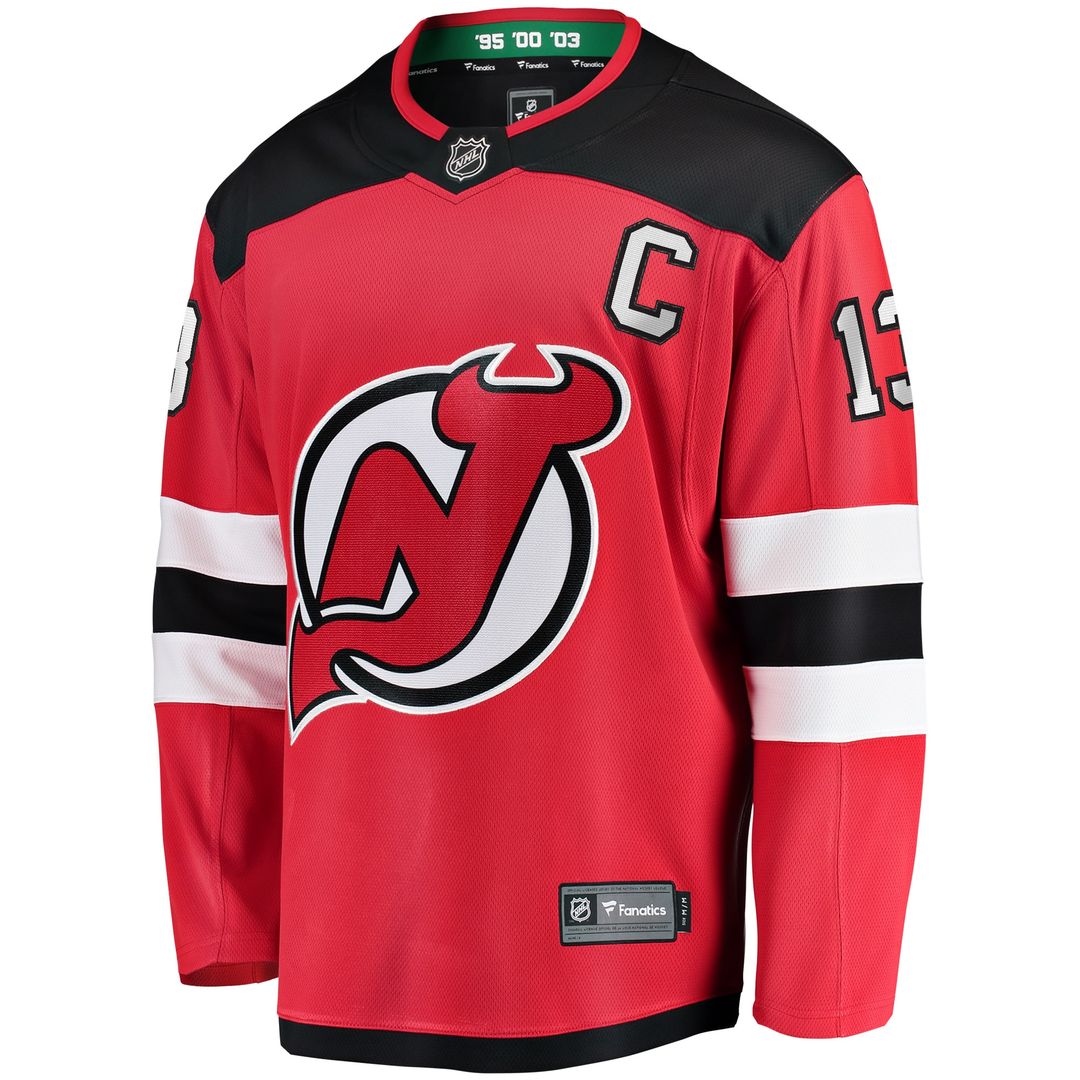 Nico Hischier New Jersey Devils Fanatics Captain Patch Home Breakaway Jersey - Red