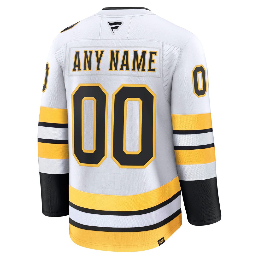 Boston Bruins Fanatics Away Premium Custom Jersey - White