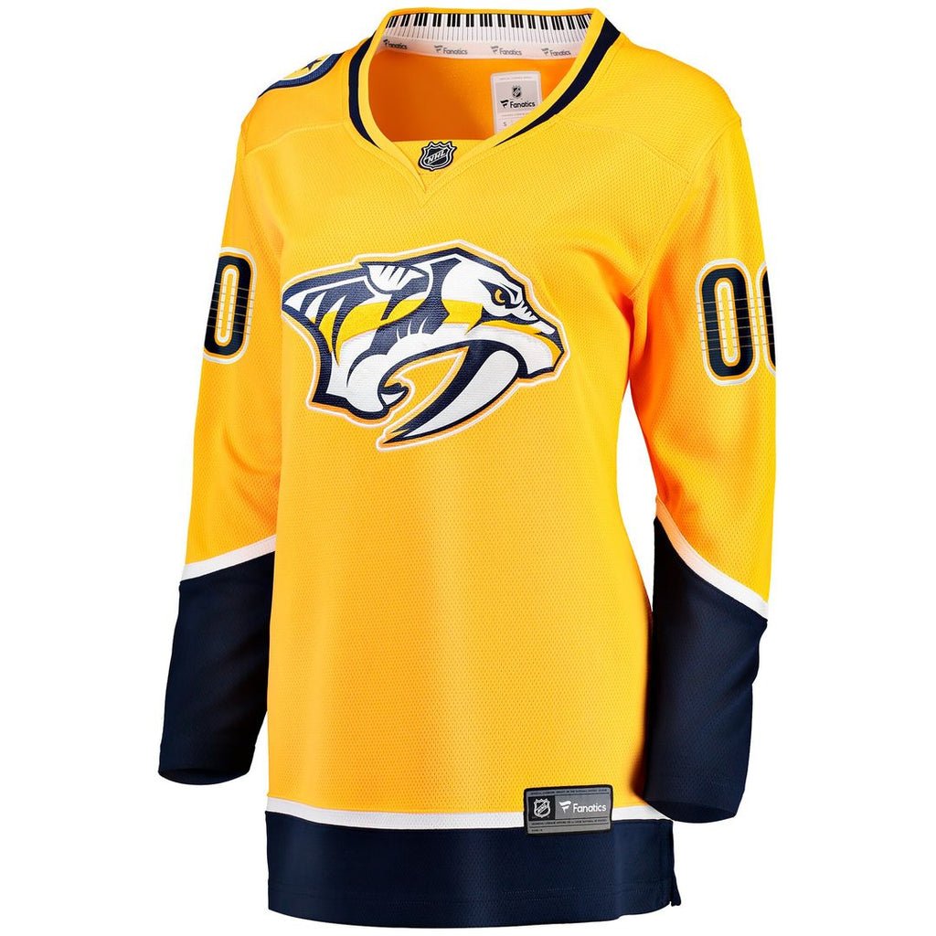 Nashville Predators Fanatics Women's Home Breakaway Custom Jersey - Yellow