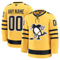 Pittsburgh Penguins Fanatics Alternate Premium Custom Jersey - Gold