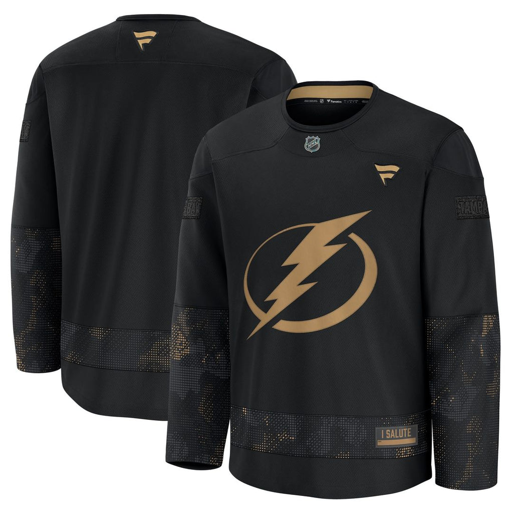 Tampa Bay Lightning Fanatics 2024 Military Appreciation Practice Jersey - Black
