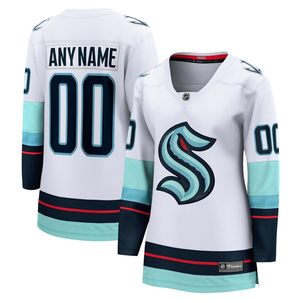 Seattle Kraken Fanatics Women's Away Breakaway Custom Jersey - White